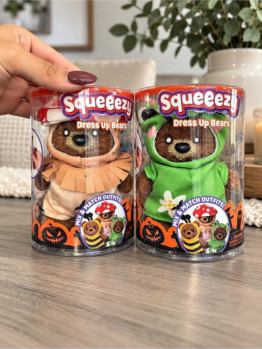 SET of 2 Squeezy Dress Up Bears Squishy Toys